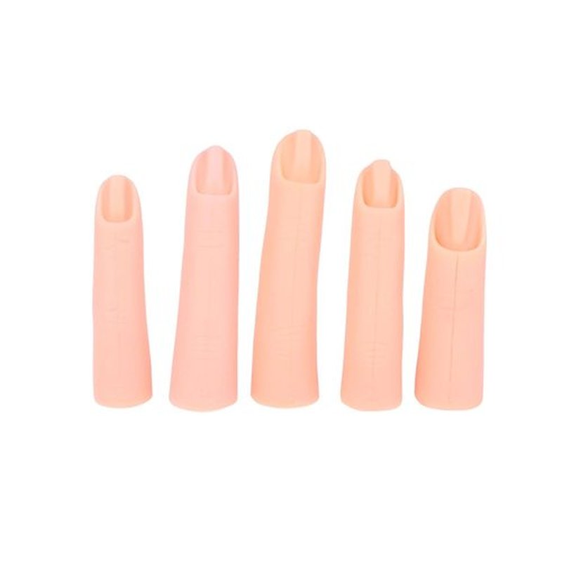 PLAFOPE Nail Art Practice False Finger Model 5Pcs Manicure Training Tool Bendable Fake Fingers for Acrylic Nails Diy Nail Art Beginners and Salon Use