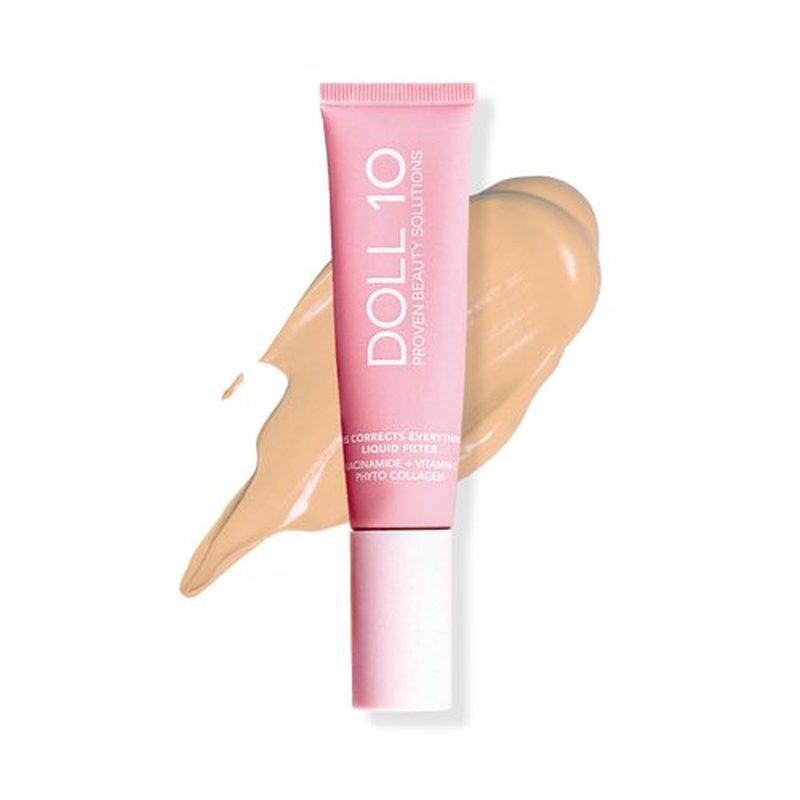 Doll 10 TCE Liquid Filter – CC Cream Foundation - Liquid Foundation - Lightweight Tinted Moisturizer & Skin Tint - Blurs Pores & Fine Lines - Vegan - Clean Makeup - [Light] - 30 Day Supply
