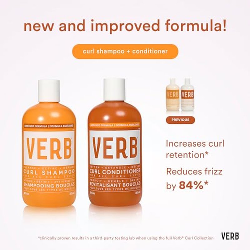 VERB Curl Conditioner, 12 fl oz - Soften, Define + Hydrate - Frizz Control + Curl Retention - Vegan, No Parabens or Harmful Sulfates