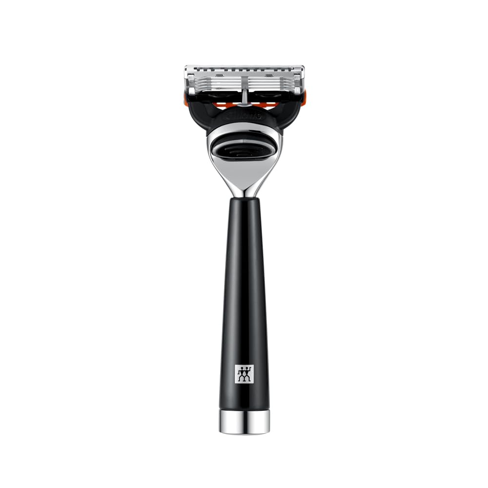 ZWILLING Razor, Premium Resin Handle, Wet Shaving, Compatible with Gillette Fusion Blades, Ergonomic Design, Black, All Skin Types