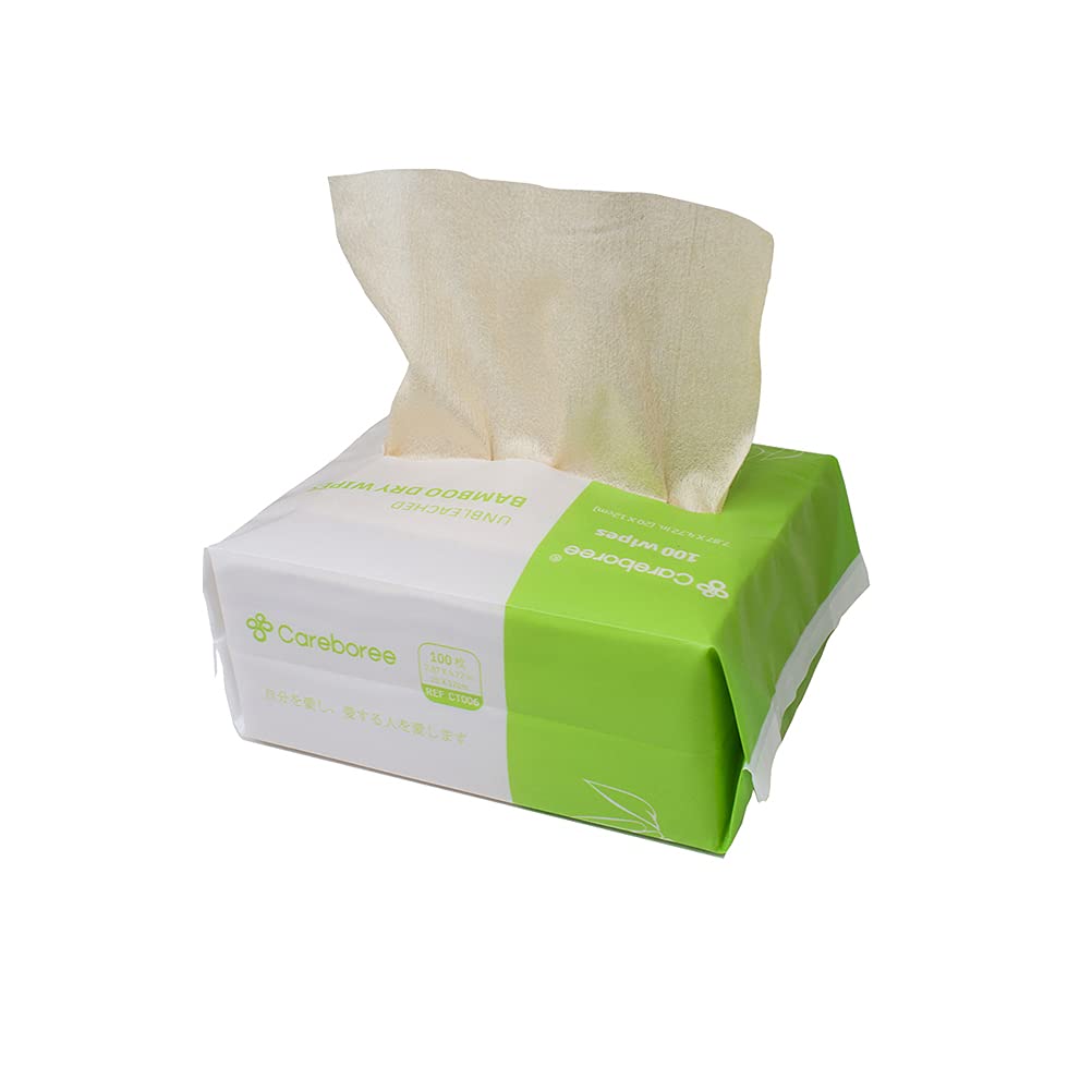 Careboree Unbleached Dry Wipes, Multi-Purpose, Small Size, 400 Count