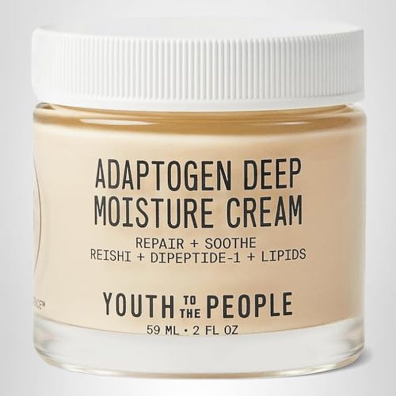 Youth To The People Adaptogen Skin Repairing Moisture Cream, Hydrating Face Moisturizer for Sensitive & Dry Skin, Soothes Skin Barrier, Dermatologist Tested, Fragrance-free, Vegan - 2 Fl Oz