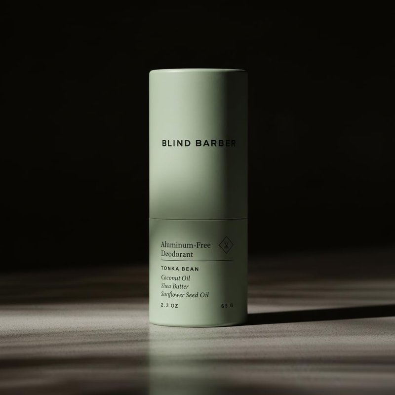 Blind Barber Aluminum-Free Deodorant - Naturally Derived Men's Stick with Shea Butter & Coconut Oil - Odor-Fighting Tonka Bean Scent (2.3 oz)