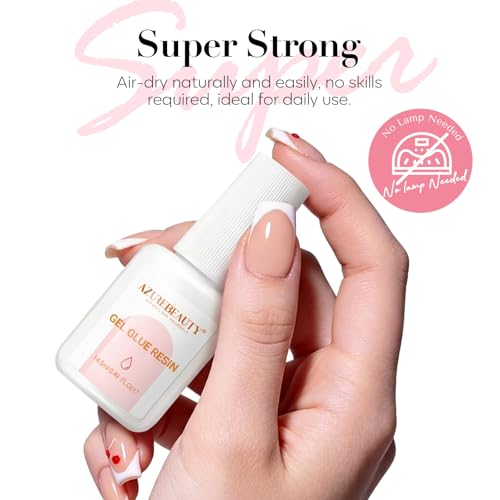 AZUREBEAUTY Nail Repair Glue for Broken Cracked Split Weak Nails, Quick Dry No UV Needed, Easy Application, Durable & Long-Lasting Fast Glue False Nails, Press On Nails