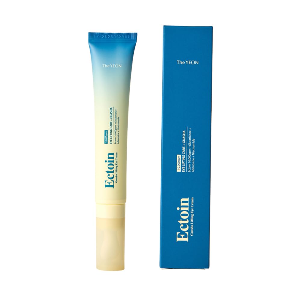 The Yeon Ectoin GuaSha lifting Eye Cream 30ml - Korean Skincare Anti-Wrinkle Eye Cream for Dark Circles, Puffiness, Brightening & Firming