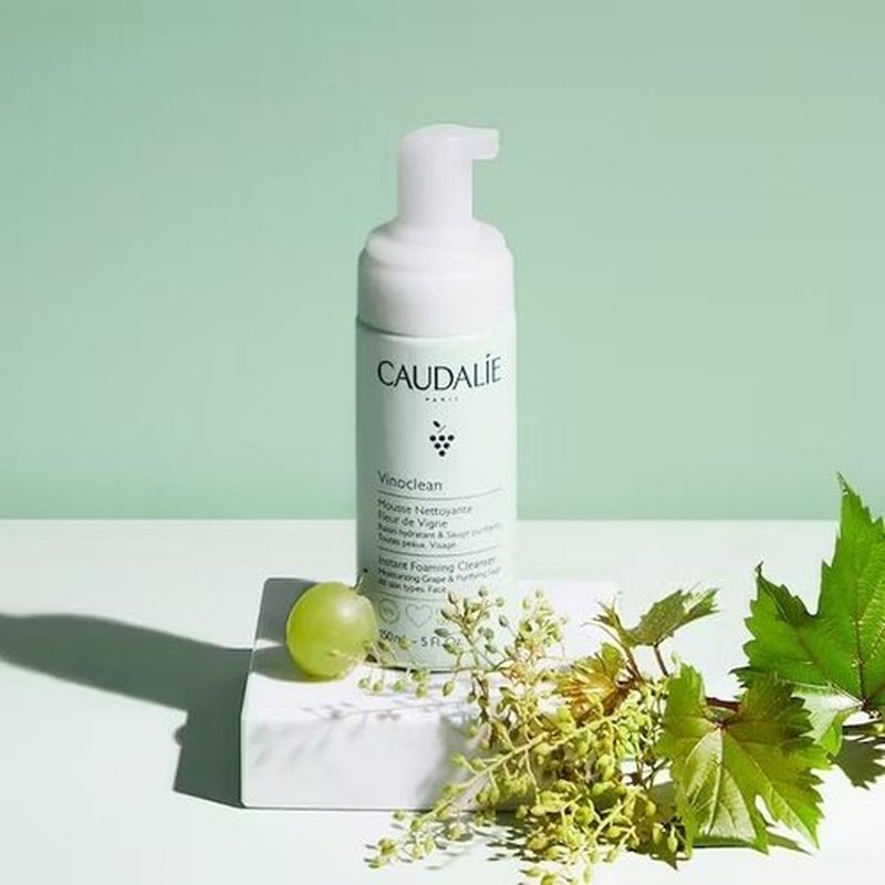 Caudalie Vinoclean Gentle Foaming Facial Cleanser - Ideal for All Skin Types | 6.7 Fl Oz