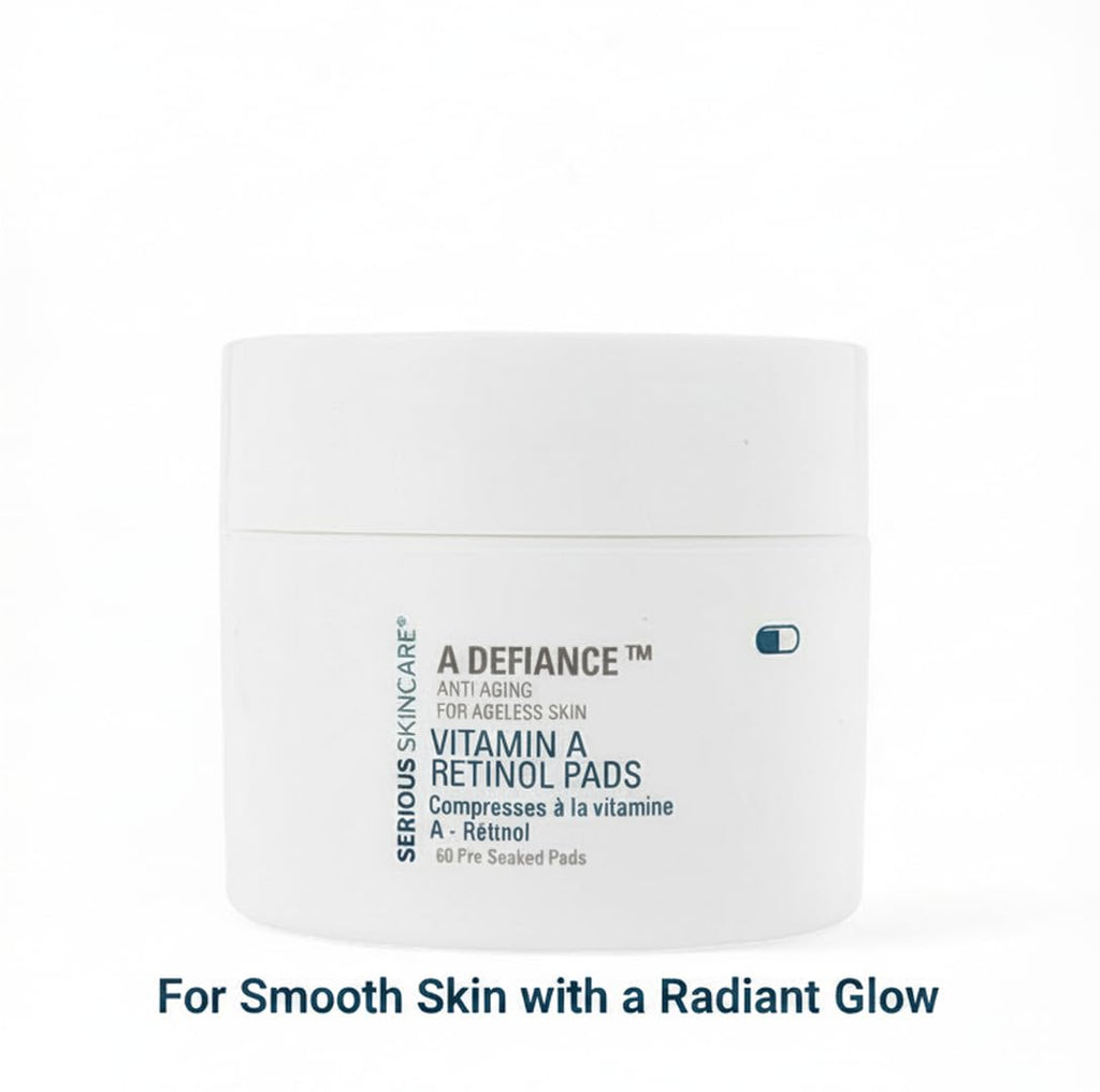 Retinol Exfoliation Treatment Pads for Smoother Skin - Retinyl Palmitate, Vitamin A - Daily Skin Resurfacing for Pore Care - Reduces Fine Lines and Wrinkles - Serious Skincare - 60 Count (2Pack)