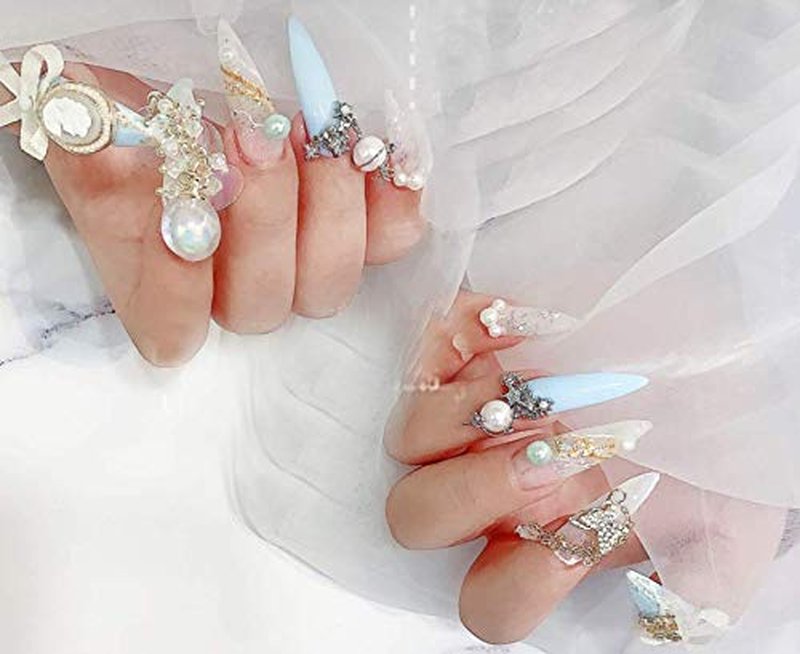 Long Stiletto Natural Nail Tips - Acrylic Half Cover Pointed Fake Nails, Long Claw False Artificial Tips 600pcs 10 Sizes With Box