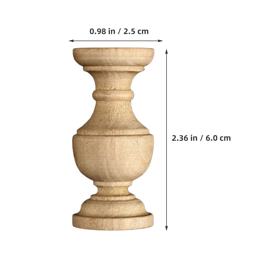 Angoily 10Pcs Unpainted Wood Spindles 1"x2.3" - Decorative Wooden Balusters for Furniture & Crafts - Unfinished Wood Finials for Wine Rack, Bed Frame, Cabinet Decor - Rustic Railing Parts