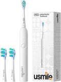 Usmile P10S Sonic Electric Toothbrush - 3 Cleaning Modes, 180-Day Battery Life, Sensitive Teeth Care, 2 Brush Heads (White)