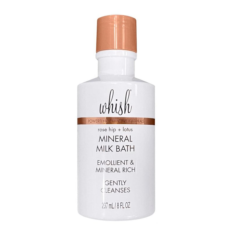 Whish Rose Hip & Lotus Mineral Milk Bath Soak - Hydrating Bubble Bath for All Skin Types - 8 Fl Oz