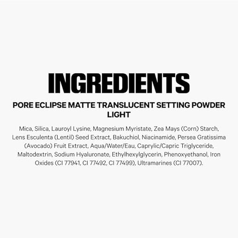 Milk Makeup Pore Eclipse Matte Translucent Setting Powder – Controls Shine, Blurs Pores + Sets Makeup Up to 16 Hours – Weightless, Talc-Free Formula with a Matte Finish – Translucent Light, 0.27oz