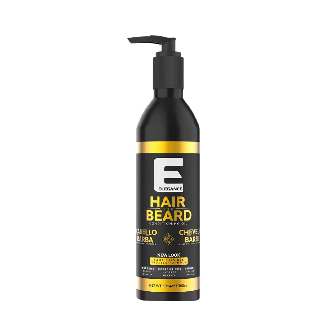 Elegance Hair & Beard Conditioning Oil, 10.1 Oz, Enriched with Aloe Vera, Hair Oil that Promotes Healthy Hair and Beard Growth, Reduces Itching