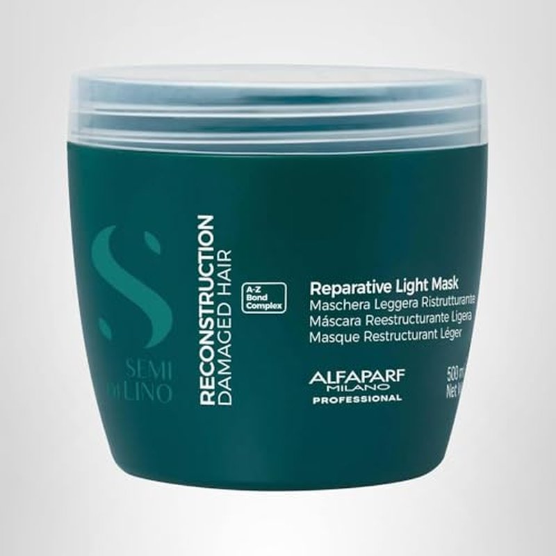 ALFAPARF MILANO Semi di Lino Reconstruction Bond Repair Hair Mask for Damaged Hair - Recommended for Fine Hair – Hair Repair Mask - Restructures - Color Safe - Deep Conditioner - Vegan (17.2 oz)