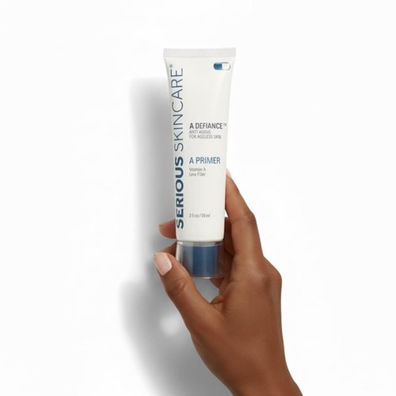 Serious Skincare A Primer Line Filler, Blur Pores, Lightweight Semi-Matte Makeup Facial Primer, Instant Glow, Smooth Fine Lines & Wrinkles, Oil-Free Vitamin A, For Flawless Skin, Pore Minimizer, 2 Oz