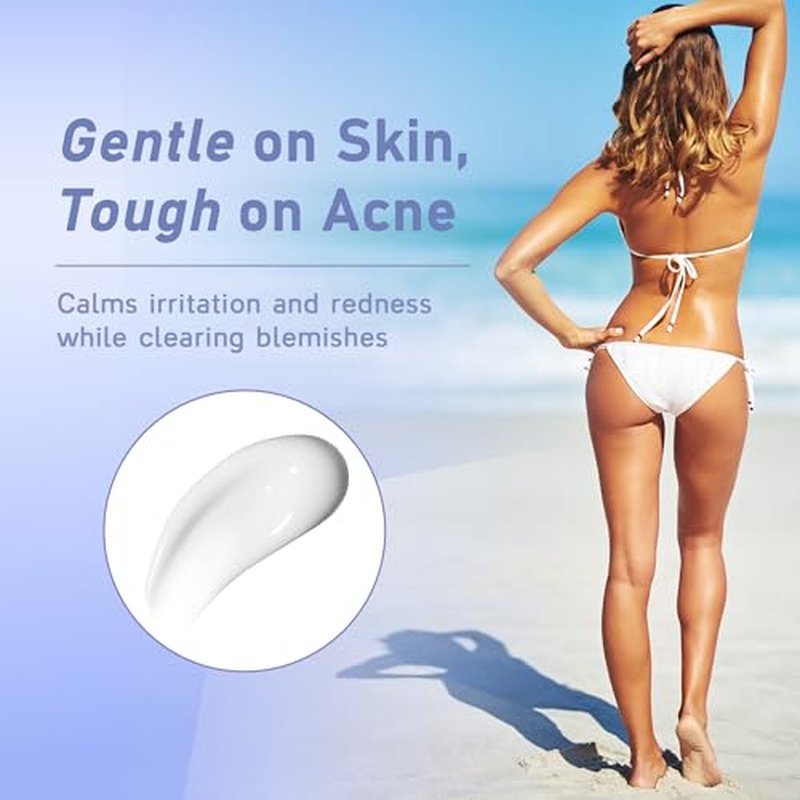 Butt Acne Clearing Treatment, Maximum Strength Body Cream for Back, Buttocks, Thigh & Chest Acne Removal, Skin Clearing Lotion for Men & Women, Foaming Cleanser for Bacne & Cystic Acne