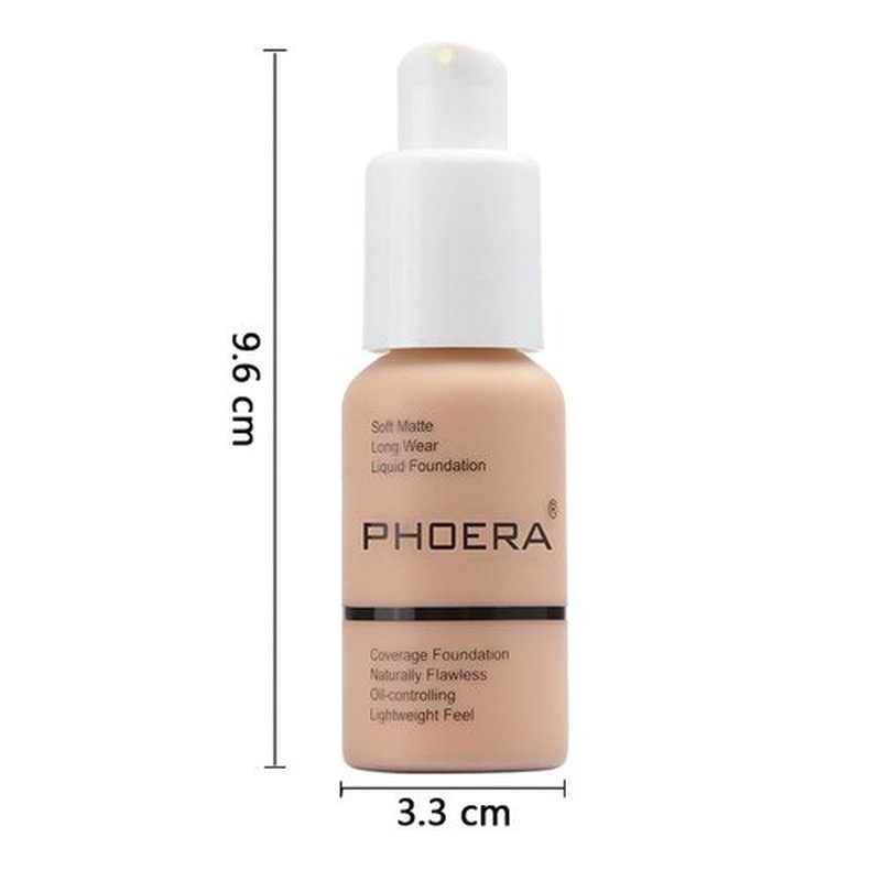 PHOERA Foundation, Soft Matte Long Wear Liquid, Full Coverage, Oil-Controlling, Lightweight, Naturally Flawless, 30ml (104 Buff Beige)
