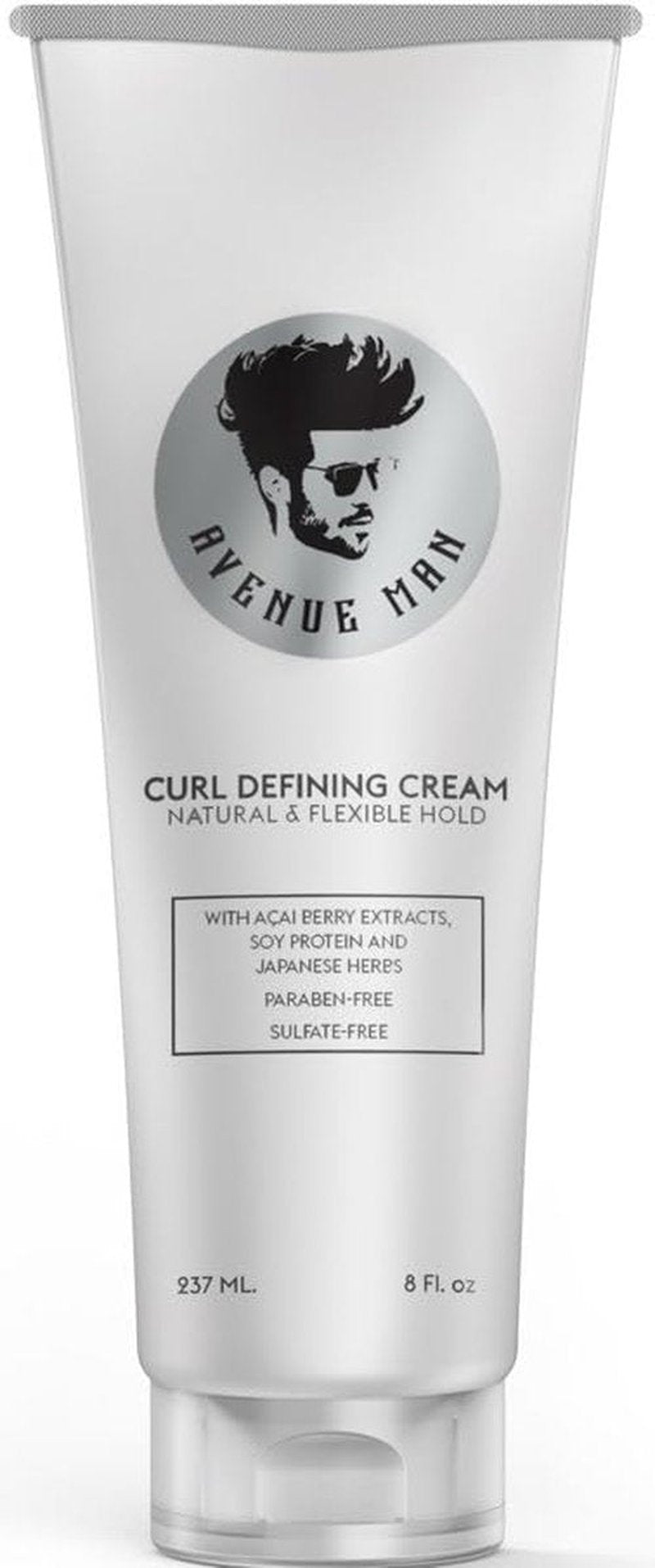 Avenue Man Curl Defining Cream - Natural Flexible Hold with Herbal Extracts - Paraben & Sulfate Free