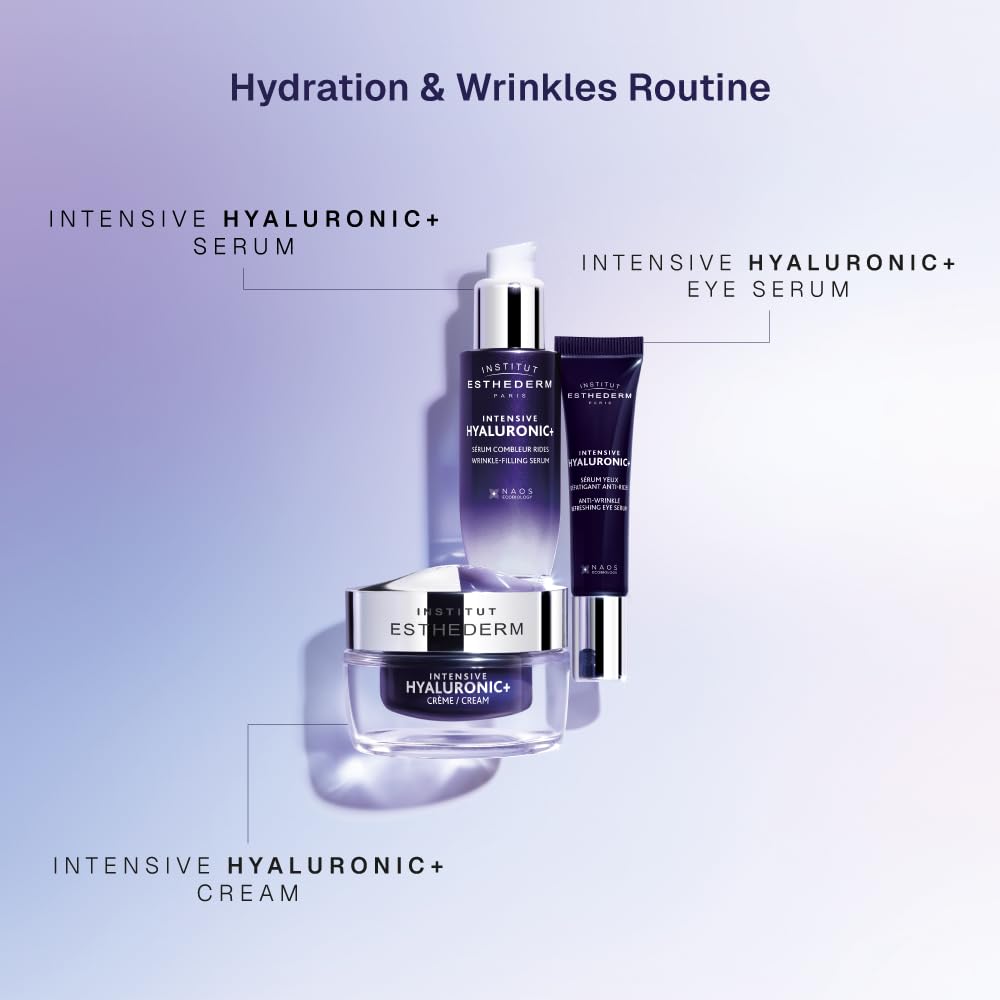 Institut Esthederm Intensive Hyaluronic Serum, Aging Facial Serum for Wrinkles, Fine Lines and Dehydrated Skin 1 Fl Oz