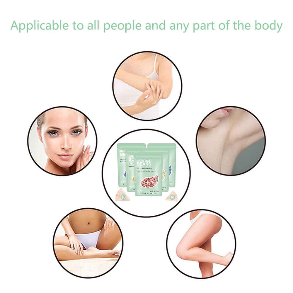 Hard Wax Beads for Hair Removal - 500g/17.5oz Sensitive Skin Wax Beads for Brazilian Bikini, Legs, Underarm and Coarse Hair, Refill Hard Wax Beans for Wax Warmer, Low Irritation,For women,For man