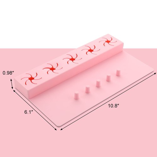 Beautyflier Soft Silicone Nail Stand Hand Rest for Nails, Nail Polish Organizer Holder, Manicure Supplies with Multi Angle & Polish Trays, Foot Station Supply for Salon Home DIY (Pink)