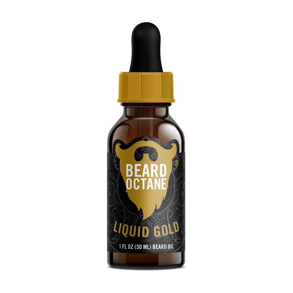 Beard Octane Beard Oil for Men – Liquid Gold (Frankincense, Oud Cologne) – Softens & Conditions Dry Beards With Argan & Jojoba – 1oz
