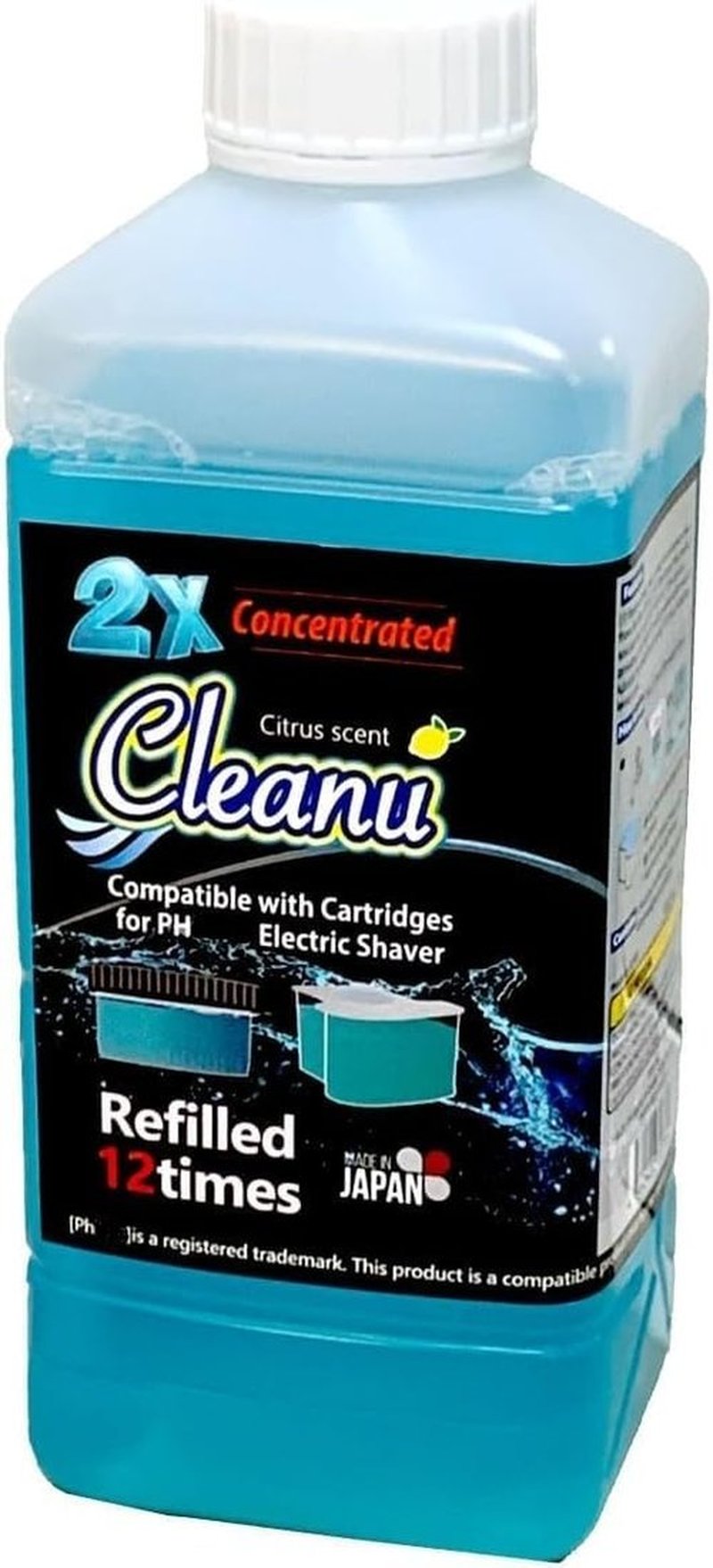 Philips Norelco Shaver Cleaning Solution Refill - 2X Concentrated, 1L (33.8 oz) - Compatible with SmartClean & Quick Clean Pods