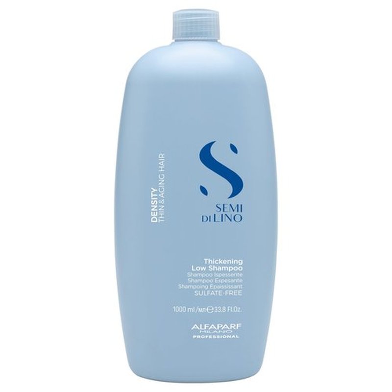 Alfaparf Milano Semi Di Lino Density Shampoo - Sulfate-Free Hair Thickening Formula - Gentle Cleanser with Filler Complex - Protects & Hydrates for Long-Lasting Color (33.8 Fl Oz)