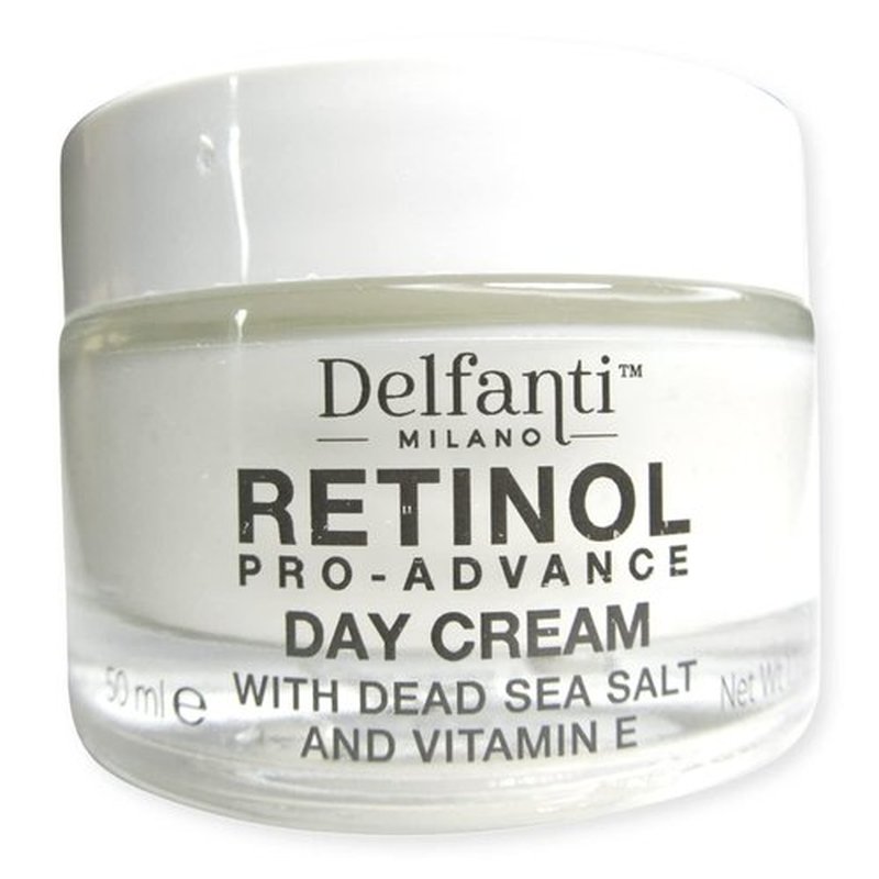 Delfanti-Milano • RETINOL PRO-ADVANCE • Anti-Aging DUO pack • Day + Night Creams • Face and Neck Moisturizers with Dead Sea Minerals and Vitamins E and B • Made in Italy