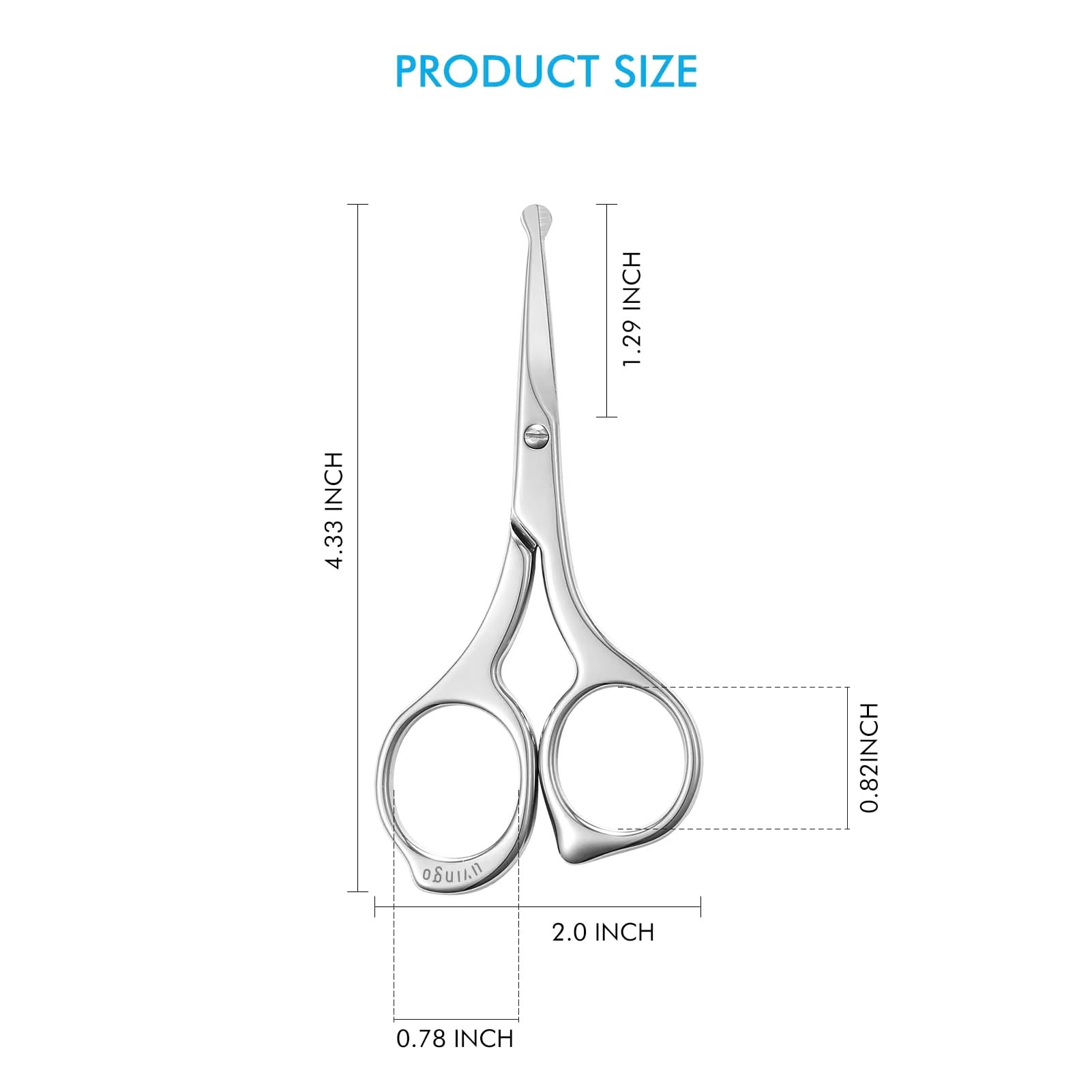 LIVINGO Nose Hair Scissors – Precision Stainless Steel Trimming Scissors with Rounded Tips, Safe and Easy Grooming for Nose, Ear, and Facial Hair