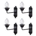 Housoutil Dollhouse Miniature Wall Sconces, 5PCS Dollhouse LED Wall Lamp, ABS Mini Decor Lamp,Black Decor Outdoor Lights Sand Table Lighting Toy for DIY Living Room Mini Toy Models