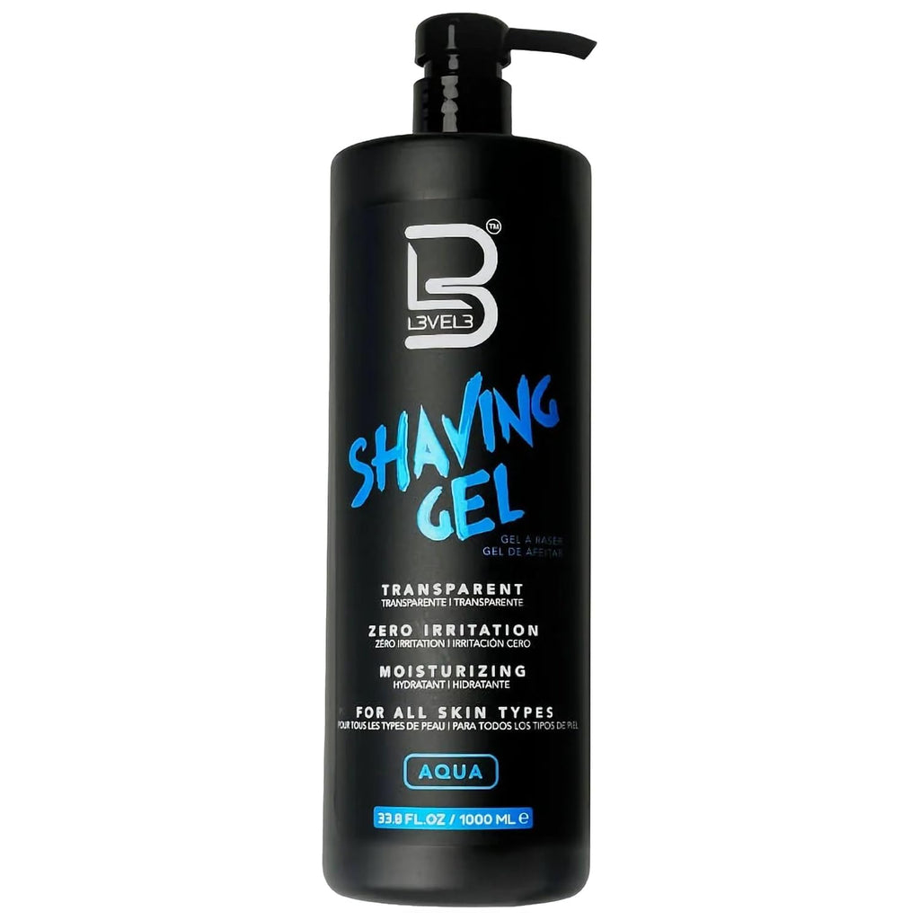 L3 - Level 3 Shaving Gel - Straight Razor Shave Gel - Non-Irritating - Refreshing Smell - No Hot Towel Necessary - Level Three Razor Gel (Aqua - Large)