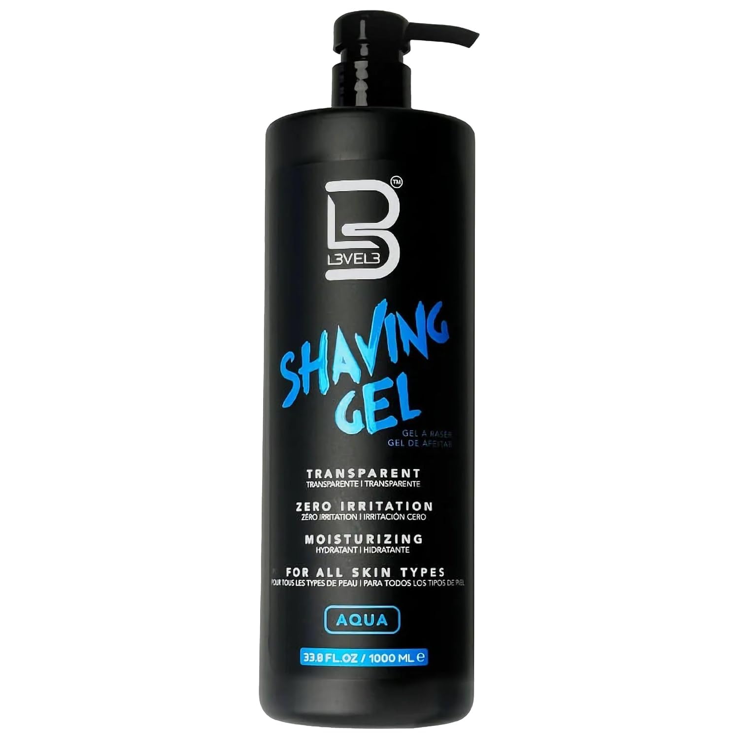 L3 - Level 3 Shaving Gel - Straight Razor Shave Gel - Non-Irritating - Refreshing Smell - No Hot Towel Necessary - Level Three Razor Gel (Aqua - Large)