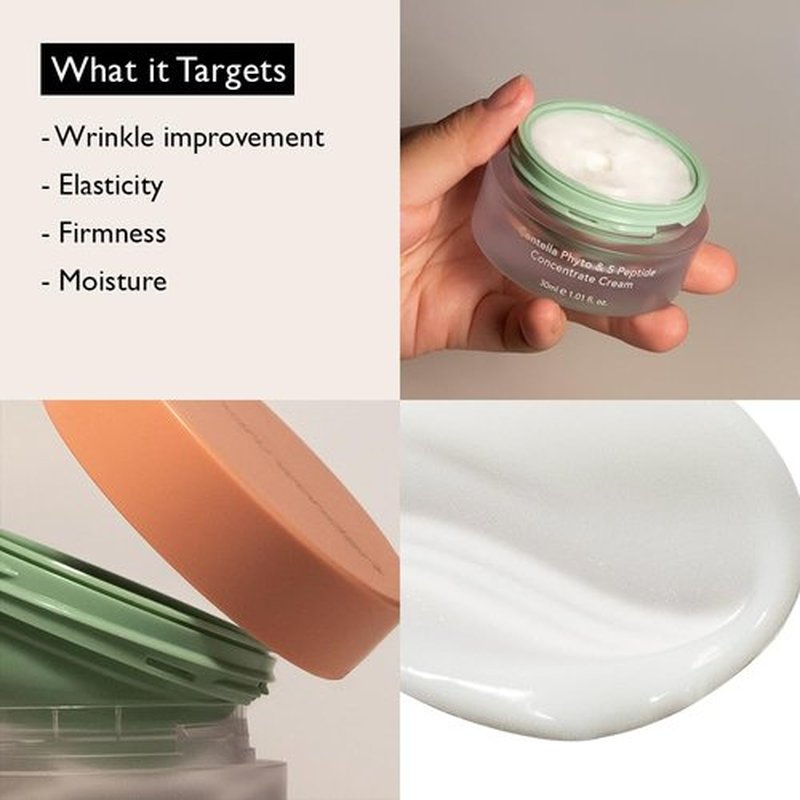 HARUHARU wonder Centella Phyto & 5 Peptide Concentrate Cream, Daily & Night Cream, Nourishing, Wrinkles improvement for all skin types, Vegan, Cruelty-Free, Korean Skincare, 1.01 fl. Oz