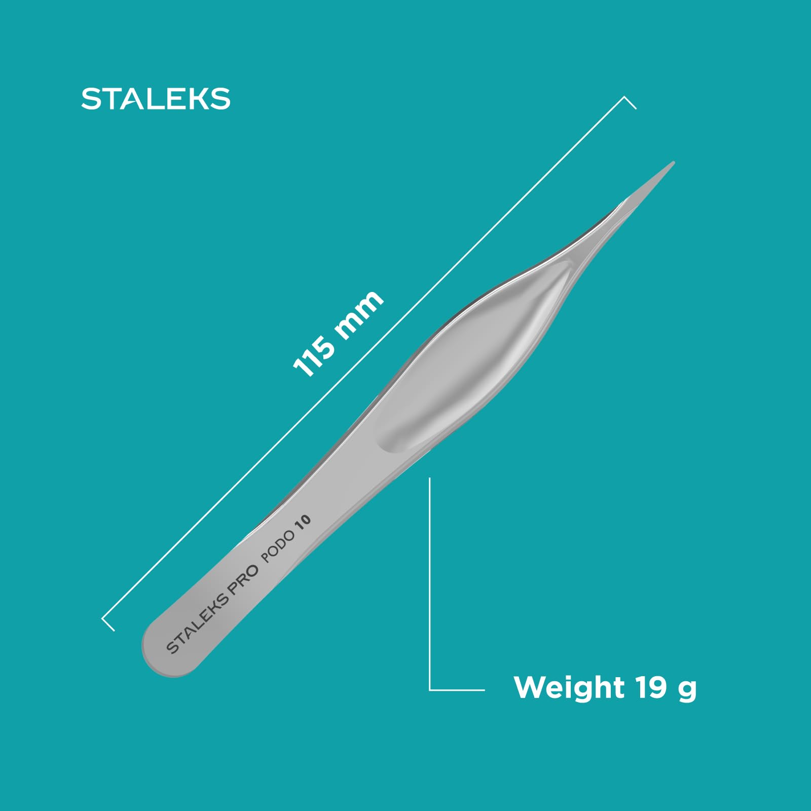 Staleks PODO 10 Podology Splinter Tweezers – Long Thin Working Part – Ideal for Ingrown Nail Removal, Calluses, and Foreign Body Extraction