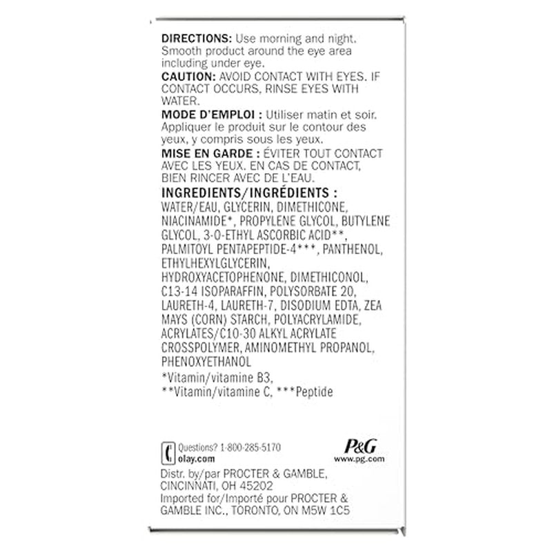 Olay Brightening Eye Cream, Vitamin C, Fragrance-Free, 0.5 oz