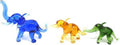 Skiennix Handmade Mini Elephant Family Figurines - Colorful Blown Glass Art | 2" Jungle Collectibles