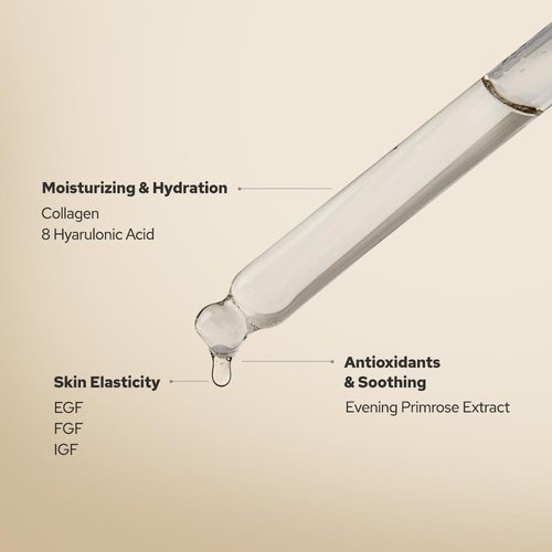 EGF Peptide Ampoule, Epidermal Growth Factors, Peptide, Collagen, Hyaluronic Acid, and Evening Primrose Extract for Skin Elasticity and Skin Cell Renewal, Korean Skincare (1.86 fl oz)