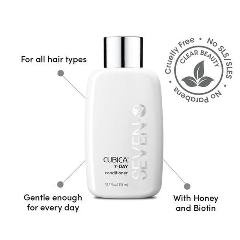 SEVEN Haircare Cubica 7-DAY Conditioner for Women + Men, Detangle and Moisturize Hair, Sulfate + Paraben Free, Cruelty Free with Honey, Shea Butter & Pro Vitamin B5, Made in USA, 10.7 oz