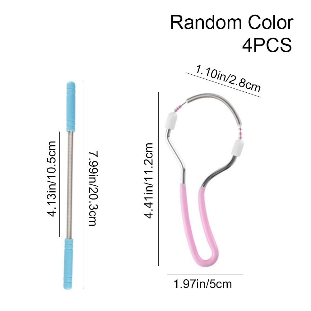 Ycnpeatt 4 Pieces Facial Hair Removers Spring Face Hair Removers with Handle Spring Hair Removal Threading Tools for Women and Men (Random Color)