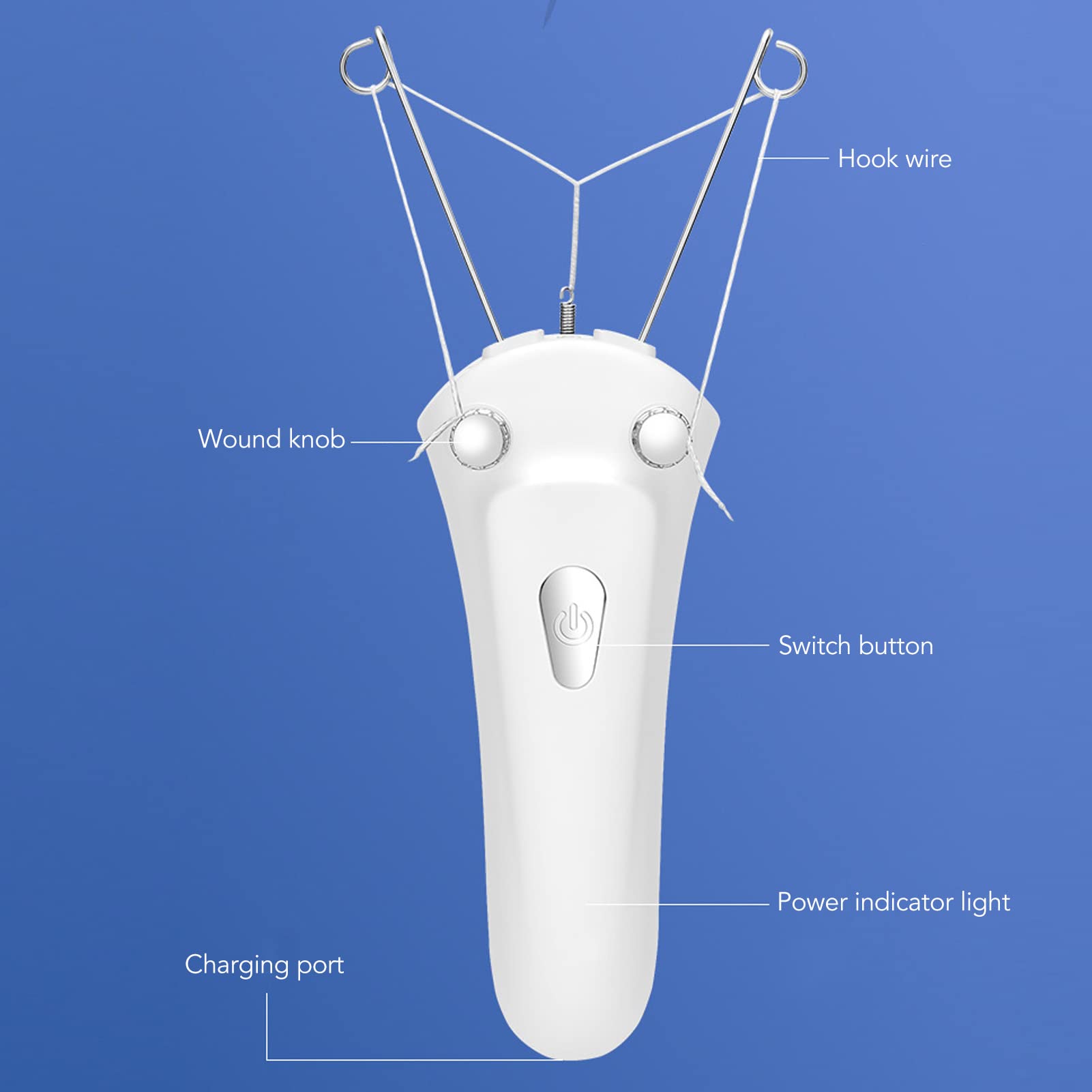 Threading Hair Removal for Women LED Light Electric Ladies Thread Hair Remover,Threader Machine Epilator for Fine Hairs on Face, Upper Lip, Arms