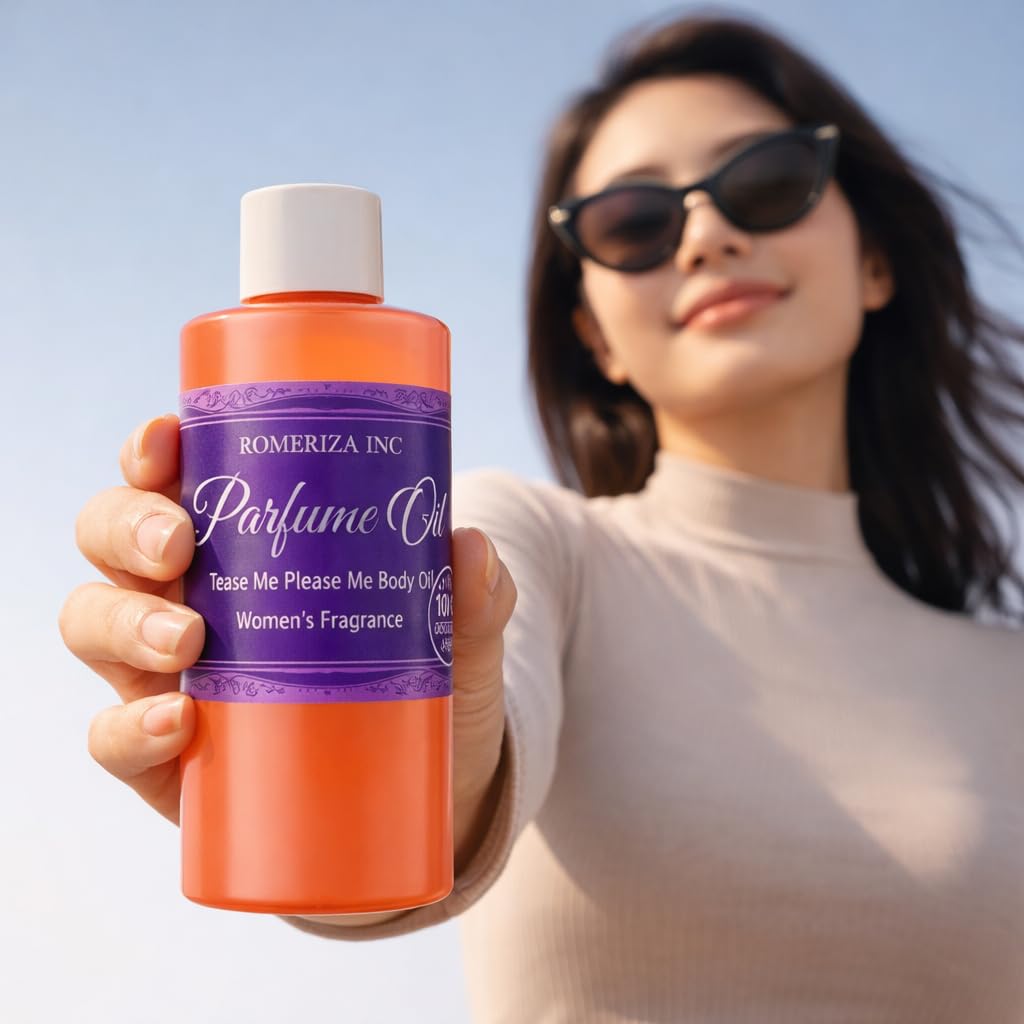 ROMERIZA INC. 1 Fl Oz Tease Me Please Me Women's Fragrance Oil Our Interpretation, Uncut Oil-based Perfume With Clean And Fresh Scent, Daily Scent, Multi-use For Women
