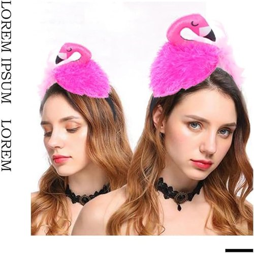 Mikily‘s Pink Flamingo Feather Headband Comfortable Lightweight Costume Accessory for Women Kids Adults Beach Party Dance Outfit Photo Shoot