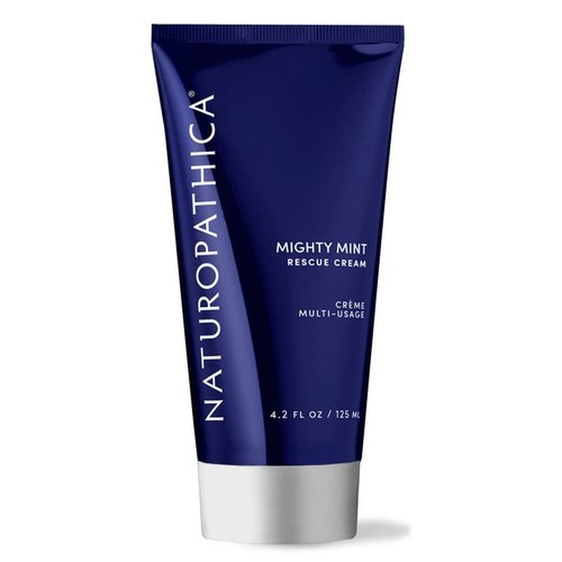 Naturopathica Mighty Mint Rescue Cream, Moisturizing Body Lotion with Peppermint & Menthol to Cool & Revive Skin, Soothing Relief for Sore Muscles, 4.2 fl oz