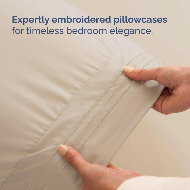 Flex Top Split Head King Sheet Set - Comfy Cooling Bed Sheets for All Ages - Ultra-Soft, Deep Pockets - Oeko-Tex Certified, Wheat