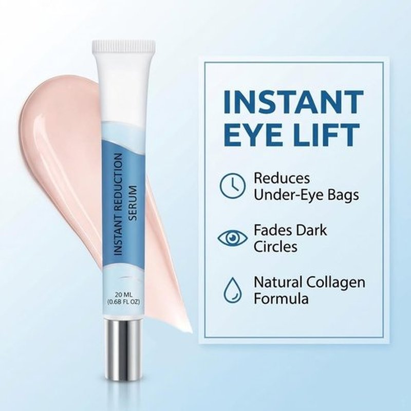Instant Eye Lift Serum, Rapid Reduction Eye Serum Visibly Reduces Under-Eye Bags, Dark Circles, Puffiness & Wrinkles Instantly, Natural Collagen Facial Serum for Women and Men - 20ML