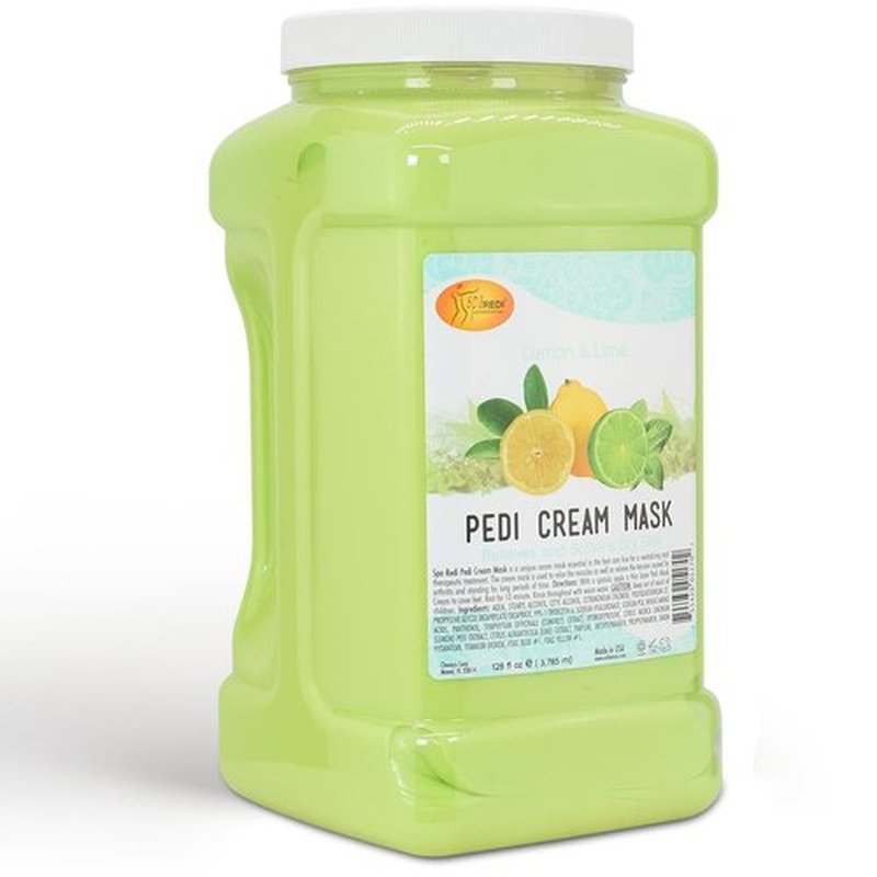 SPA REDI - Body and Foot Cream Mask, Lemon, 128 Oz - Pedicure Massage for Tired Feet and Body, Hydrating, Fresh Skin - Infused with Hyaluronic Acid, Amino Acids, Panthenol, Comfrey Extract