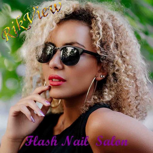 RikView Square Press on Nails Medium Fake Nails Golden Nails with Fireworks Design Glossy Hand Made Nails for Women 30 PCs/Set