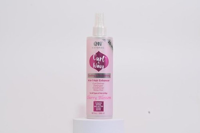 ON Natural Curl-N-Wavy 4-in-1 Hair Enhancer - Cherry Blossom Scent | 10 OZ for All Hair Textures