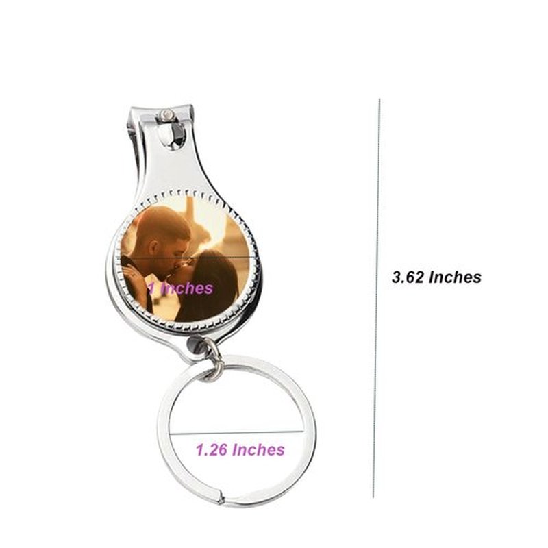 Frinnovan 10 Pack Sublimation Fingernail Clipper with Blanks Metal Toe Nail Clippers Personalized Bottle Opener Nail Cutter Trimmer for DIY Photo Crafts